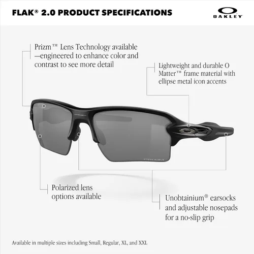 Miniatura 15 de Oakley mens Oo9188 Flak 2.0 XL Rectangular Sunglasses