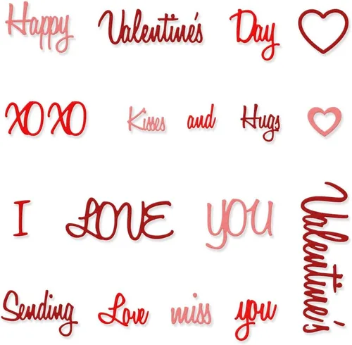Estivaux Letras troqueladas de feliz San Valentín para hacer tarjetas, letras del alfabeto de amor, juegos de troqueles de corte, plantillas de