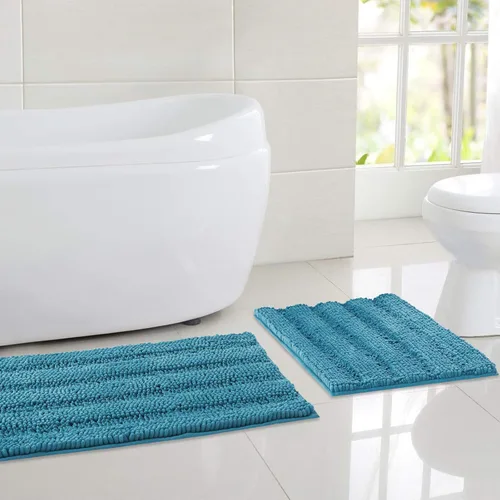 Miniatura 39 de NICETOWN Tapete negro para baño, antideslizante, suave, absorbente de agua, tapete de bajo perfil para entrada, tapete para vestíbulo, puerta