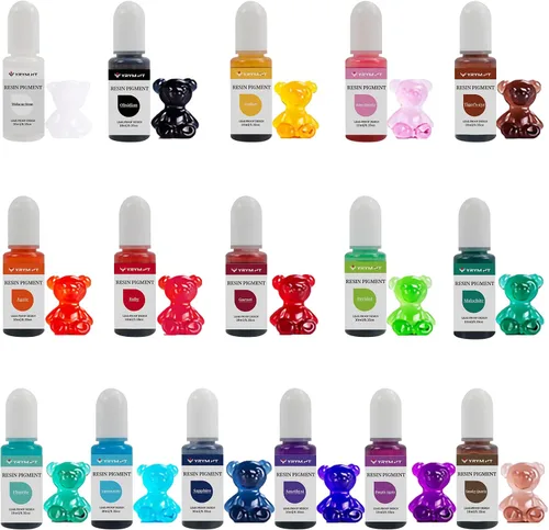 Miniatura 3 de YRYM HT Pigmento de resina epoxi - 16 colores no tóxicos, pigmento de color para resina epoxi concentrada para hacer joyas, arte, pintura