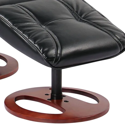 Miniatura 5 de BenchMaster Newport reclinable giratorio y otomano inclinado negro