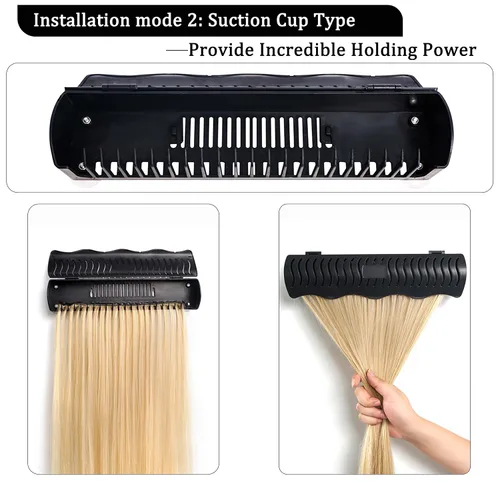 Miniatura 4 de 4 modos de instalación para extensiones de cabello utilizadas en múltiples ocasiones de trabajo, soporte de extensiones de cabello para peinar