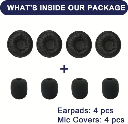 Miniatura 6 de Almohadillas de repuesto para auriculares Plantronics compatibles con Plantronics HW251N HW261N HW510 HW520 Blackwire C320 3210 3220 3320 Jabra Biz