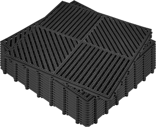 Miniatura 15 de ToLanbbt Cojín modular entrelazado 8P de 11.8 x 11.8 pulgadas, agujeros de drenaje de goma entrelazados antideslizantes para cubierta, ducha