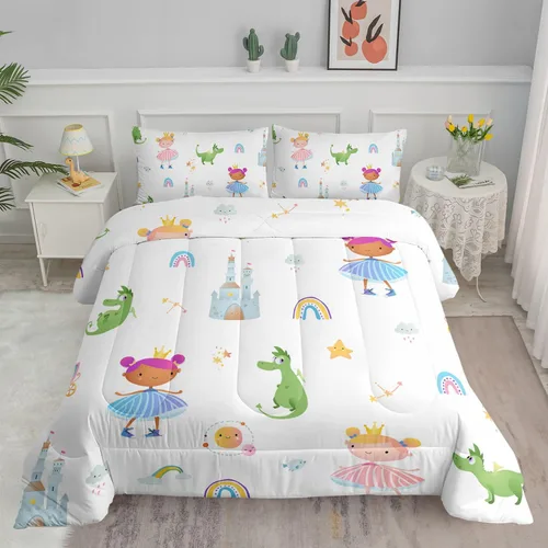 Miniatura 10 de Juego de ropa de cama Kawaii de fresa para niñas, juego de ropa de cama con patrón de cuadrícula rosa con 1 edredón y 2 fundas de almohada
