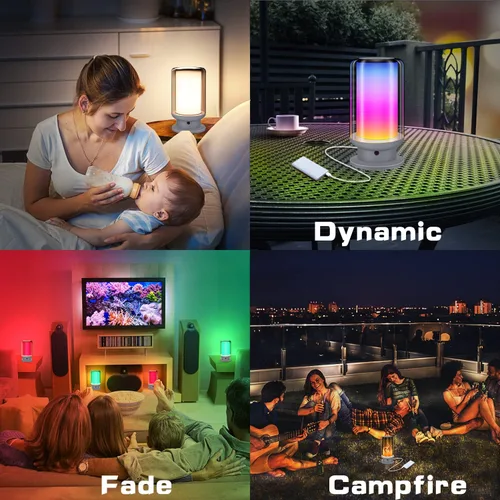 Miniatura 4 de Lámparas LED de mesa que cambian de color, lámpara de noche regulable con control remoto, lámpara de escritorio enchufable para dormitorio, sala