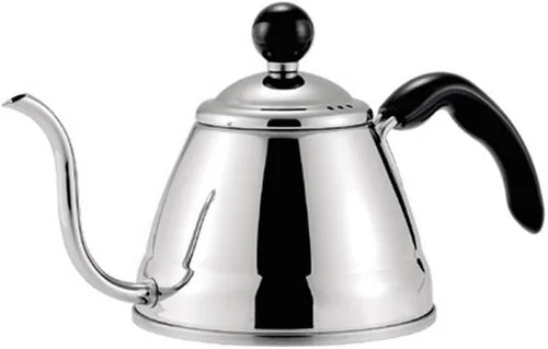 JapanBargain 4061, hervidor de té japonés con cuello de cisne para verter sobre café y té, acero inoxidable, compatible con estufa de calor de