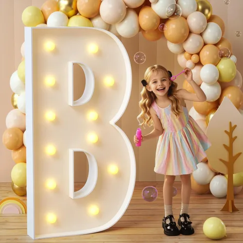 Miniatura 58 de imprsv Letras de marquesina iluminadas, letras de mosaico de 1.2 m con luz para decoración de baby shower, graduación, gran J para decoraciones