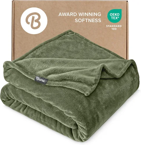 Bare Home Manta de Vellón - Full/Queen - Ultra Suave y Liviana para Cama, Sofá y Sillón - Microfelpa de Lujo - Manta Cálida y Acogedora (Full/Queen,