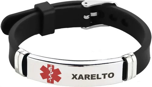Miniatura 23 de Brazaletes de identificación médica para hombres y mujeres, rojos, para emergencia y primeros auxilios, con grabado láser, identificación, acero