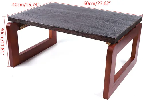 Miniatura 3 de Mesa de centro plegable de madera Flodable para computadora portátil, mesa de té baja Mesa de picnic de té, mesa de centro plegable de madera