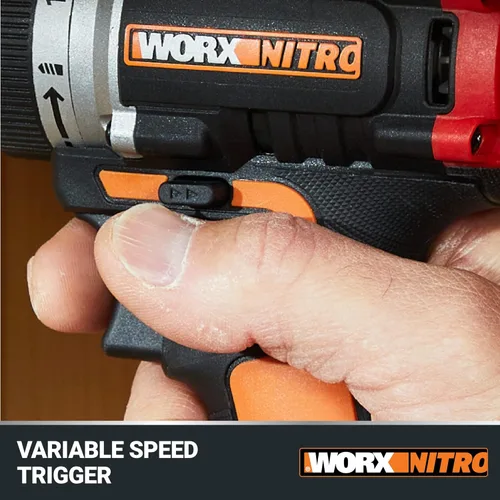 Miniatura 8 de Worx Nitro - Taladro percutor inalámbrico de 20V de 1/2" con motor sin escobillas, compacto y ligero de solo 6" y 3 libras, compatible con Power