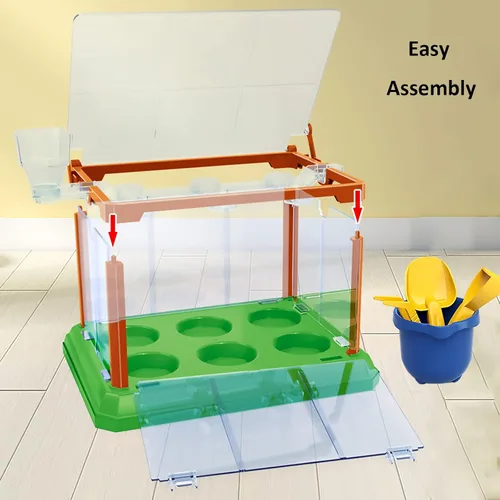 Miniatura 8 de EXBEPE Kit de jardinería para niños, kit de terrario de cultivo de invernadero, juego de cultivo de plantas, descubrimiento, regalo educativo