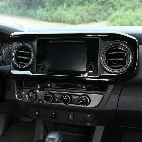 Miniatura 3 de YIWANG - Cubierta para panel de salpicadero de consola central de ABS para Toyota Tacoma 2016-2020, accesorios de coche de conducción izquierda Negro