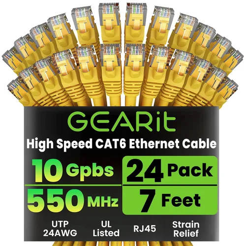 Miniatura 13 de GearIT Cable Ethernet Cat 6 de 1.5 pies y 18 pulgadas (paquete de 24) - Cable de conexión Cat6, cable de conexión Cat 6, cable Cat6, cable Ethernet