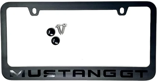 Miniatura 2 de GT Stealth Blackout - Marco de matrícula (negro con negro) compatible con Ford Mustang GT