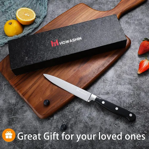 Miniatura 5 de Cuchillo de chef de 5 pulgadas y juego de cuchillos de cocina profesional, acero inoxidable alemán de alto carbono, afilado de afeitar, mango
