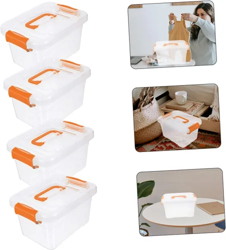 Miniatura 9 de Organizador de maquillaje para cajón, caja de 4 piezas, caja de almacenamiento portátil, contenedores de 16 cuartos de galón para organizar