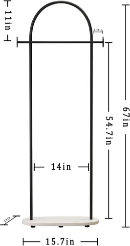 Miniatura 3 de Percheros de ropa negros, perchero industrial moderno con estante, perchero independiente resistente, soporte de metal con ganchos para oficina
