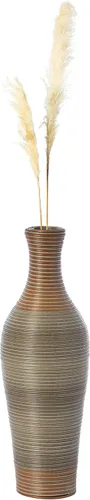 Miniatura 11 de Uniquewise QI003824 - Jarrón decorativo marrón de 39 pulgadas de alto, jarrón de suelo clásico y ordenado, soporte de flores alto independiente