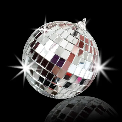Miniatura 2 de ArtCreativity Bola de discoteca de espejo de 4 pulgadas, bola de discoteca plateada con cuerda para colgar para fiestas, cumpleaños y bodas