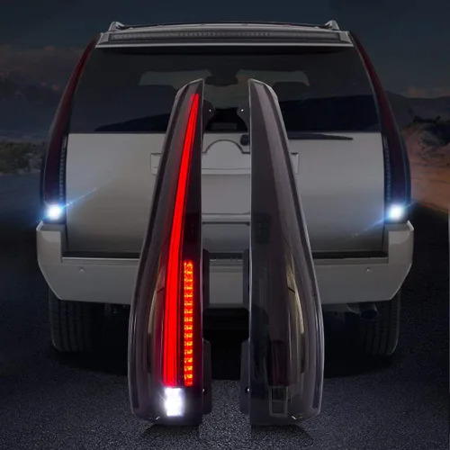 Miniatura 7 de YUANZHENG Conjunto de luces traseras LED completas para [Cadillac Escalade 3ª generación SUV 2007 2008 2009 2010 2011 2012 2013 2014] Lámpara Humo