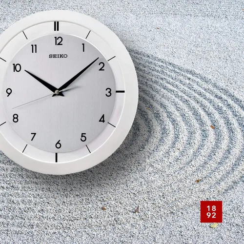 Miniatura 4 de Seiko QXA520WLH Reloj de pared de metal sin tictac, blanco, 11 pulgadas Plata