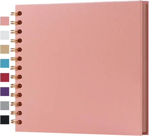 Miniatura 46 de potricher Álbum de scrapbook DIY de 10 x 10 pulgadas, 80 páginas de papel kraft grueso negro en blanco, libro de recuerdos para bodas y aniversarios