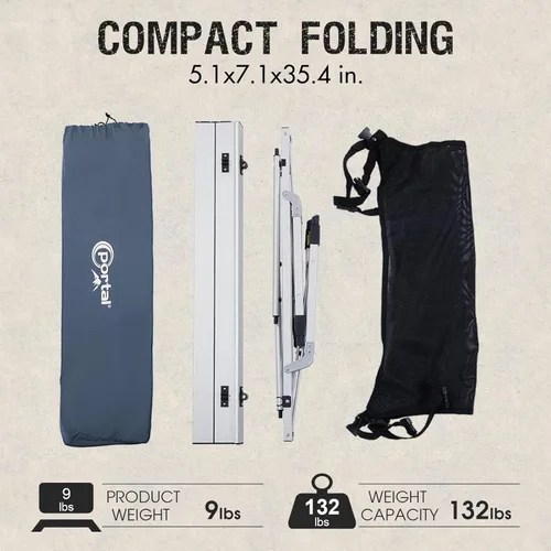 Miniatura 10 de Portal Mesa de Camping Plegable de Aluminio para Exteriores, Mesa de Picnic Portátil con Altura Ajustable, Top de Malla Enrollable, Plata Plateado