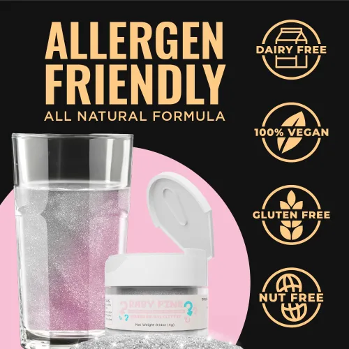 Miniatura 6 de Brew Glitter Baby Pink Reveal - Brillantina comestible que cambia de color (0.11 onzas, 1 tarro) para cócteles transparentes, cócteles sin alcohol
