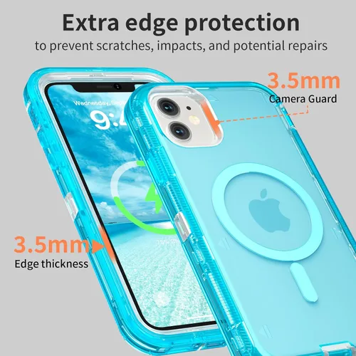 Miniatura 6 de Follaroma Funda para iPhone 11, Compatible con MagSafe, Fundas de Teléfono de Protección Resistente a Prueba de Golpes de Servicio Pesado