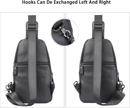 Miniatura 43 de LUKZIJAES Bolso bandolera de cuero genuino para hombre