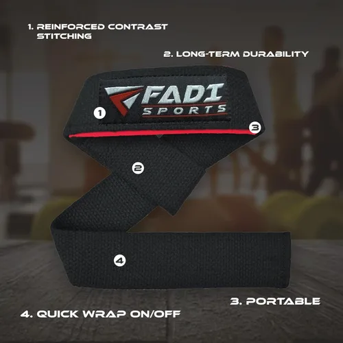 Miniatura 5 de Lifting Wrist Straps for Weightlifting Gym Deadlift and Pull Ups 24 Inch Cotton with 5mm Padded Neoprene for Grip Support Powerlifting Bodybuilding