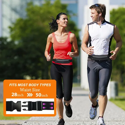 Miniatura 4 de Cangurera delgada para correr para hombres y mujeres, soporte para teléfono para correr, bolsa de cintura para entrenamiento, cinturón de dinero