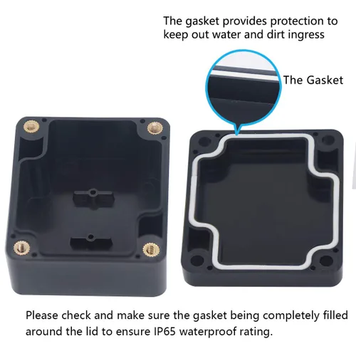 Miniatura 4 de Zulkit. - Caja de plástico impermeable ABS IP65. - Caja de derivación eléctrica - color negro.