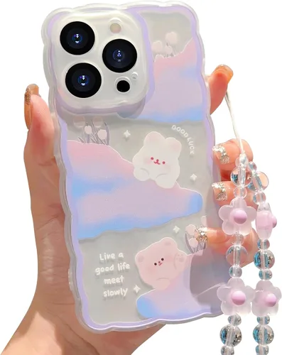 Miniatura 12 de Compatible con iPhone 11 Funda Lindo Dibujos Animados Pequeño Oso Conejo con Lindo Diseño de Cadena para Mujeres Niñas Estético Kawaii Funda Delgada