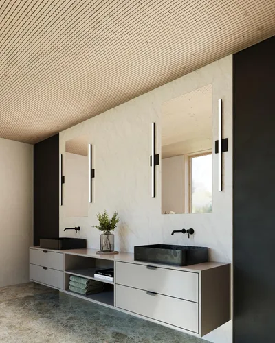 Miniatura 7 de Sonneman Modern Lighting 2769.25 Stix - Lámpara LED lineal para tocador de pared o techo para baño o dormitorio, se instala horizontal o vertical