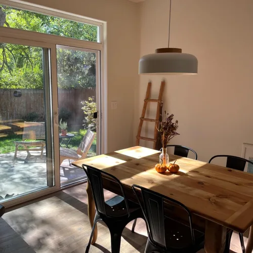 Miniatura 6 de Lámpara colgante grande, 17.7 pulgadas, tapa de madera natural, cable ajustable, lámpara de araña simple y moderna para comedor, mesa de cocina