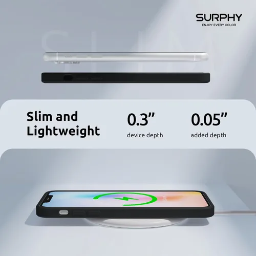 Miniatura 6 de SURPHY Diseño para iPhone 11 con protección de cámara, diseño delgado de borde recto, funda de silicona líquida para iPhone 11 de 6.1 pulgadas, negro