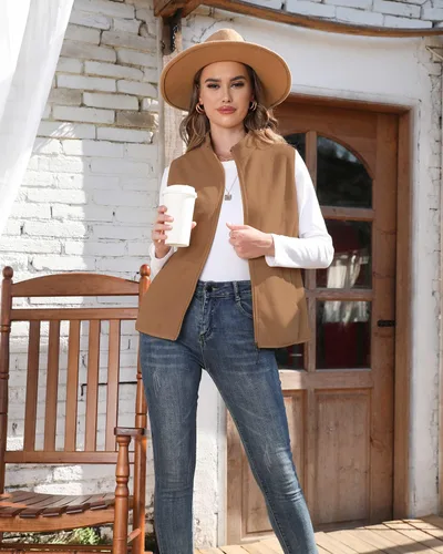 Miniatura 2 de Xeoxarel Chaleco de forro polar para mujer con 6 bolsillos (XS-2XL)