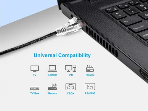 Miniatura 6 de Monoprice Cable de conexión de nivel de componente azul Cat6 de 14 pies UTP 28AWG 550MHz de cobre puro sin enganches, RJ45 SlimRun Series Cable