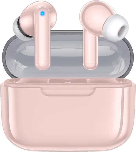 Miniatura 10 de kurdene Auriculares inalámbricos, Bluetooth 5.3 en auriculares intrauditivos ligeros con sonido de graves profundos, 48 horas de tiempo de Blanco
