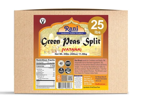 Miniatura 5 de Rani Green Peas Split, Secos (Vatana, Matar) 400oz (25lbs) Caja a granel de 25.0 lbs ~ Todo natural Vegano Apto para gluten Producto