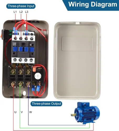 Miniatura 5 de MECCANIXITY Arrancador de motor eléctrico magnético, 380V 4KW 5HP, 3 fases Motor de interruptor magnético arrancador eléctrico para compresor de aire
