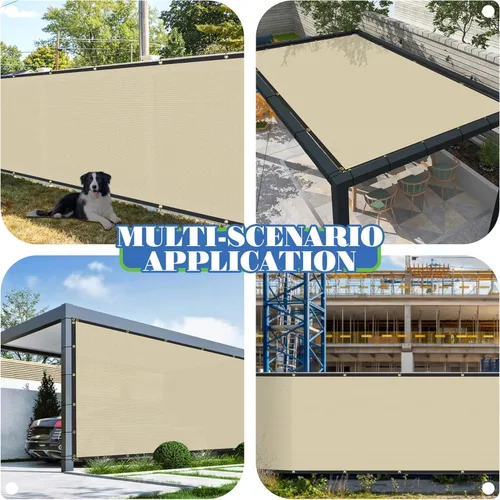 Miniatura 2 de ECOOPTS Valla de privacidad de 6'x12' para cerca exterior con ojales de cobre, apta para cercas comerciales y jardines residenciales al aire libre