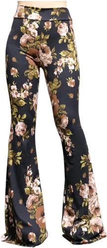 Miniatura 19 de ShopMyTrend - Pantalones de yoga largos con piernas anchas y acampanadas estilo palazzo, con cintura alta, para mujer