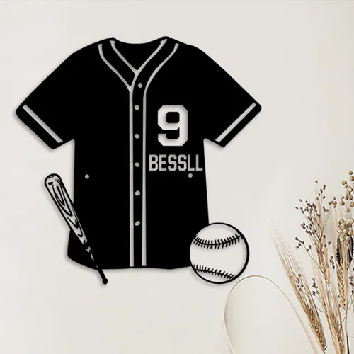 Miniatura 2 de Letrero de metal de jersey deportivo personalizado con luz LED, nombre y número personalizado, letrero de neón con nombre personalizado, decoración