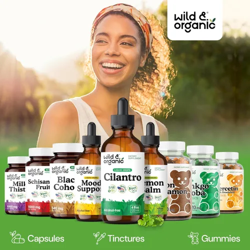 Miniatura 5 de Wild & Organic Tintura de cilantro - Gotas de desintoxicación de hierbas con extracto de cilantro - Suplemento líquido de hoja de cilantro - Gotas