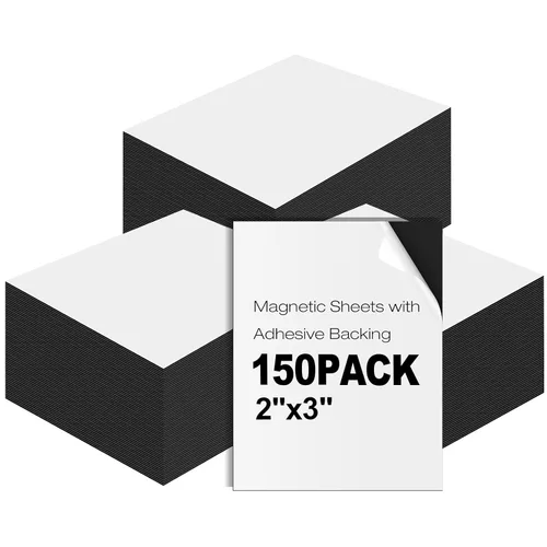 Miniatura 7 de Macarrie Hojas magnéticas adhesivas de 4 x 6 con parte trasera adhesiva, calcomanías de papel magnéticas cortables flexibles para despegar y pegar