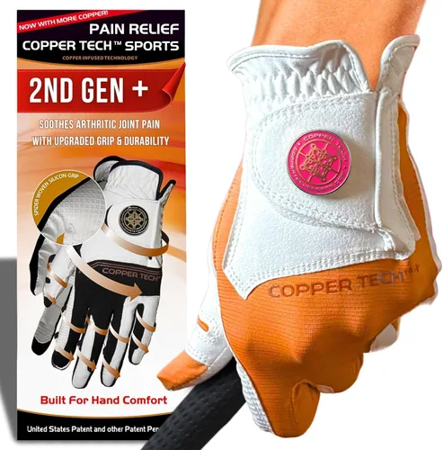 Miniatura 12 de Copper Tech Plus Ladies Golf Gloves Women (2nd Gen) Copper Compression Joint Support with Flexible & Comfortable Fit Tacky Silicone Pad